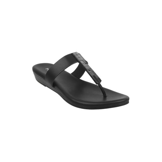 Women Black Casual Slippers