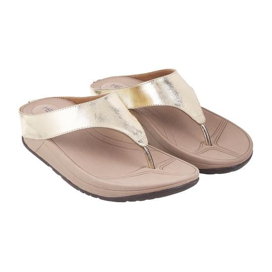 Women Gold Casual Slippers