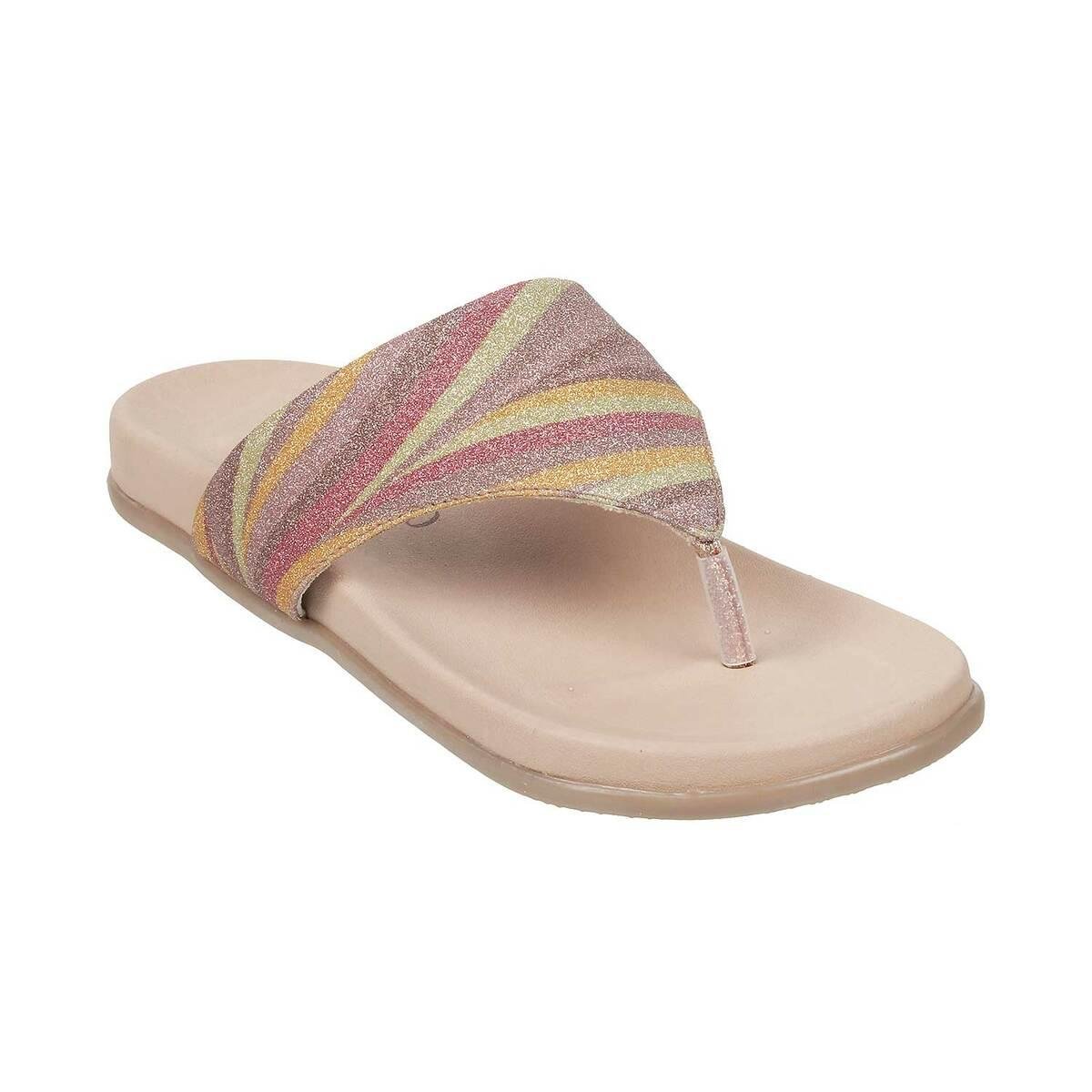 Buy CERIZ Blush Polyurethane Open Toe Womens Casual Sandals | Shoppers Stop