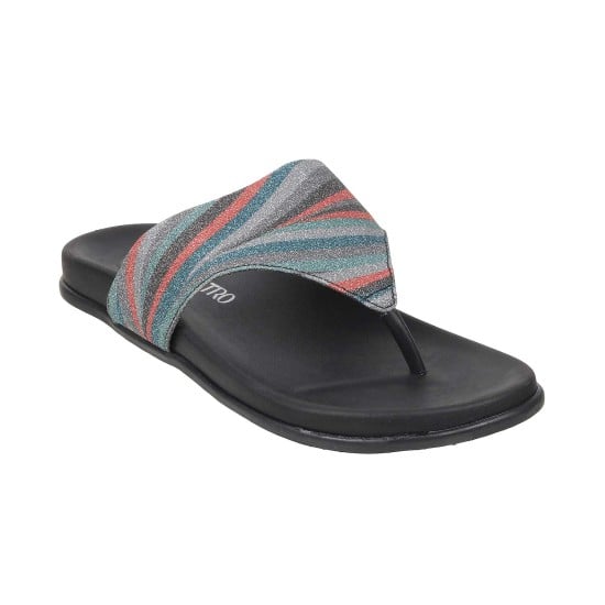 Women Gun-Metal Casual Slippers