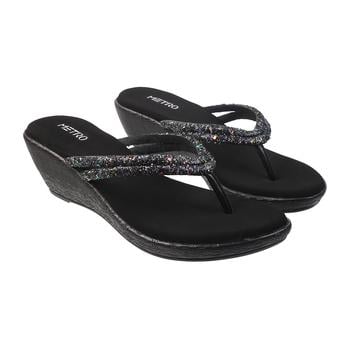 Metro Women Black Casual Slippers(SKU: 32-35-11-36)