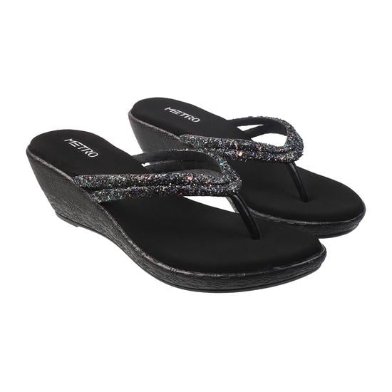 Women Black Casual Slippers