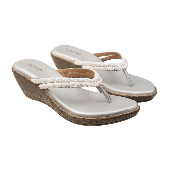 Women Silver Casual Slippers