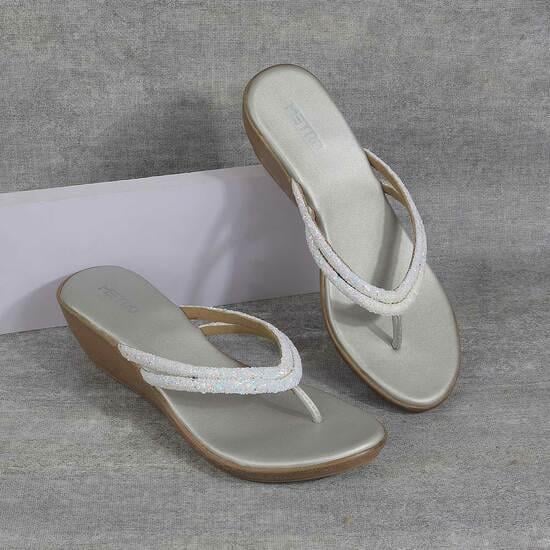 Women Silver Casual Slippers