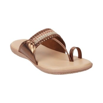 Walkway Women Bronze Ethnic Slippers(SKU: 32-360-46-36)