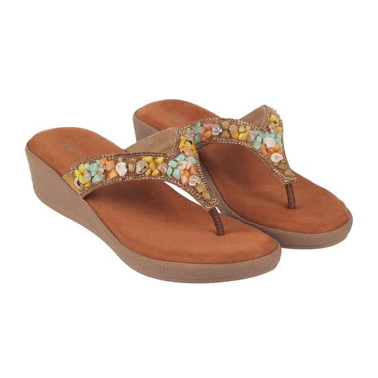 Women Bronze Casual Slippers