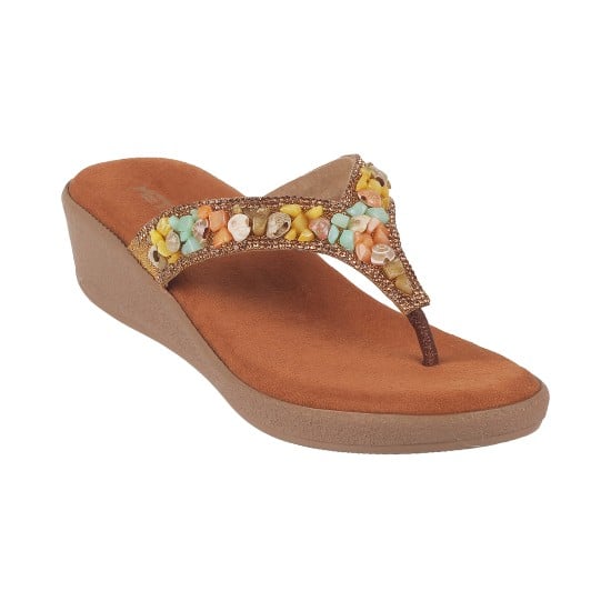 Women Bronze Casual Slippers