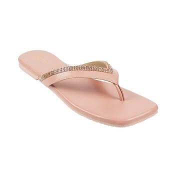 Women Peach Casual Slippers