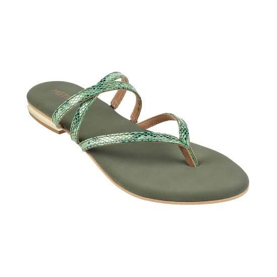 Women Green Casual Slippers