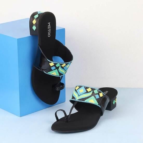 Women Black Ethnic Sandals