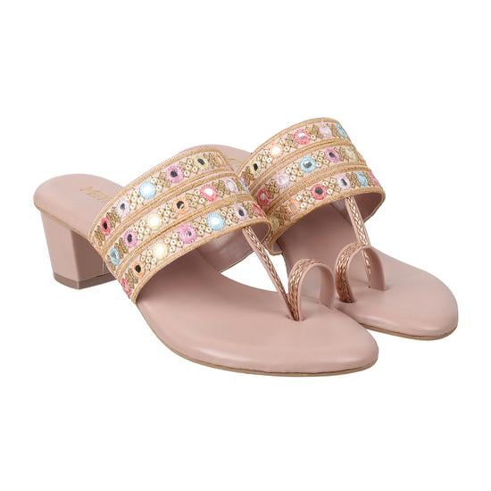 Women Pink Ethnic Slip Ons