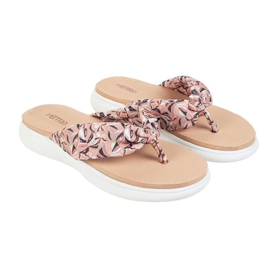 Women Peach Casual Slippers