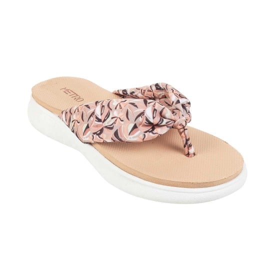 Women Peach Casual Slippers