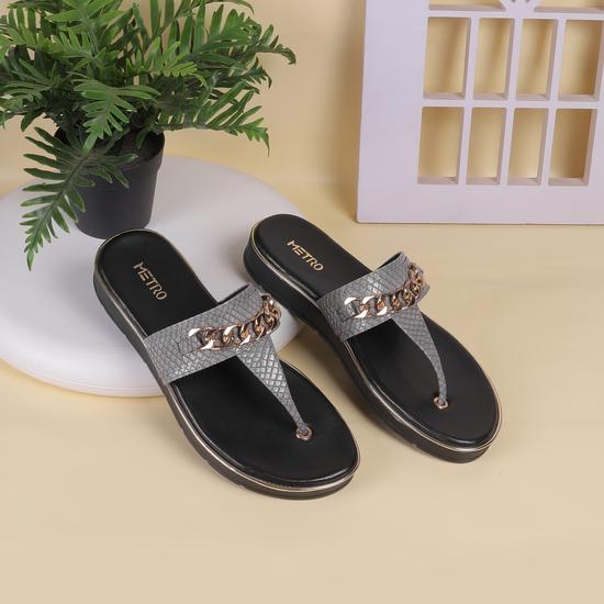 Women Grey Casual Slippers