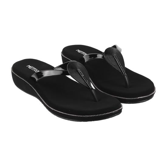 Women Black Casual Slippers