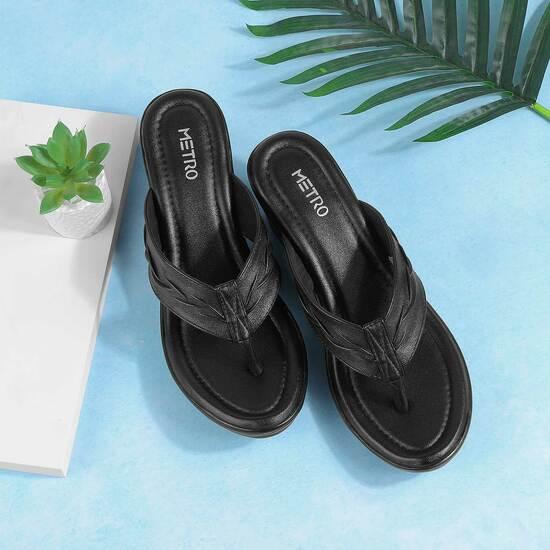 Women Black Casual Slip Ons