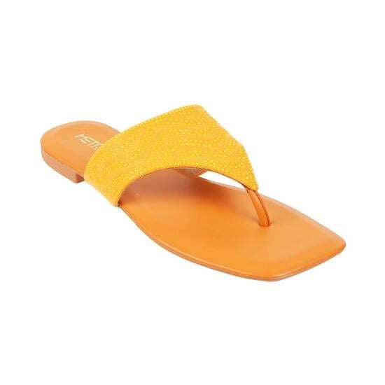 Women Orange Casual Slippers