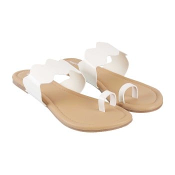 Walkway Women White Casual Slippers(SKU: 32-55-16-38)