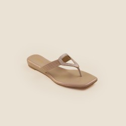 Women Gold Ethnic Slip Ons