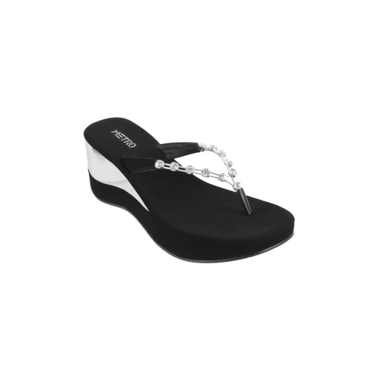 Women Black Casual Slip Ons