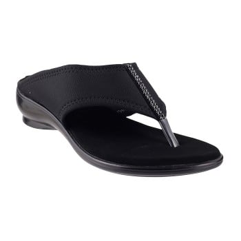 Metro Women Black Casual Slippers(SKU: 32-7662-11-36)