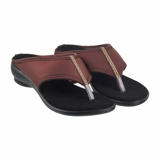 Women Brown Casual Slippers