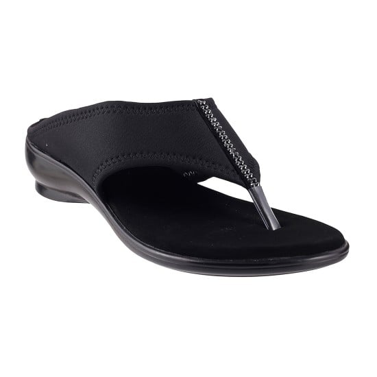 Women Black Casual Slippers