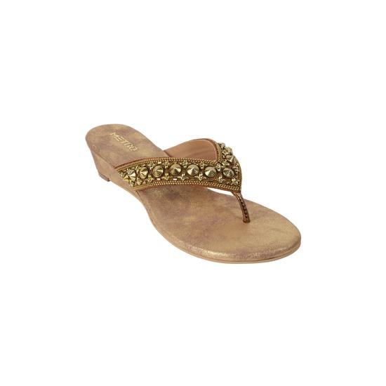 Women Antic-gold Ethnic Slippers