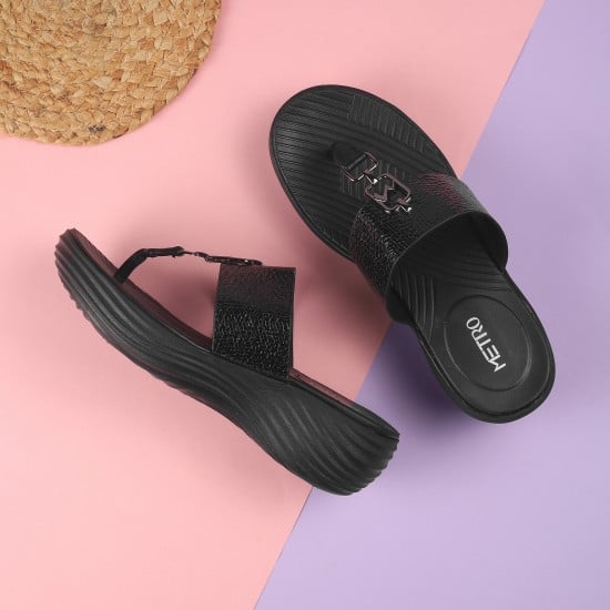 Women Black Casual Slip Ons