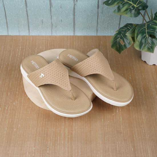 Women Beige Casual Slippers