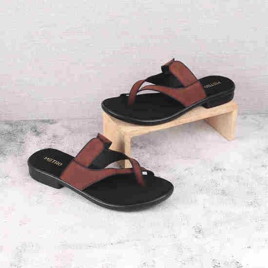 Women Brown Casual Flip Flops