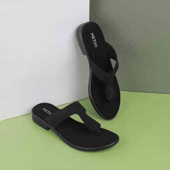 Women Black Casual Slippers