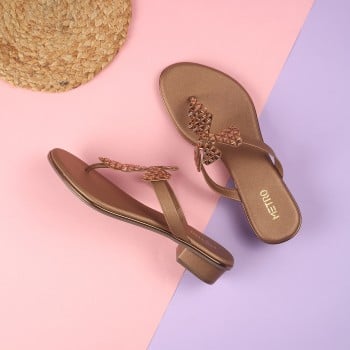 Metro Women Antic-gold Casual Slip Ons(SKU: 32-795-28-36)