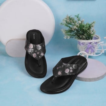 Walkway Women Black Casual Slippers(SKU: 32-798-11-37)