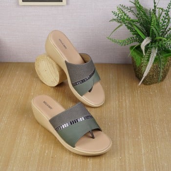 Walkway Women Green Casual Slip Ons(SKU: 32-799-21-36)