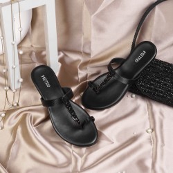 Women Black Casual Slip Ons