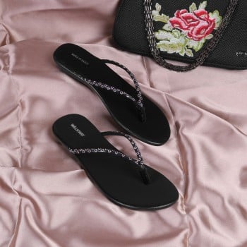 Walkway Women Black Casual Slippers(SKU: 32-806-11-36)