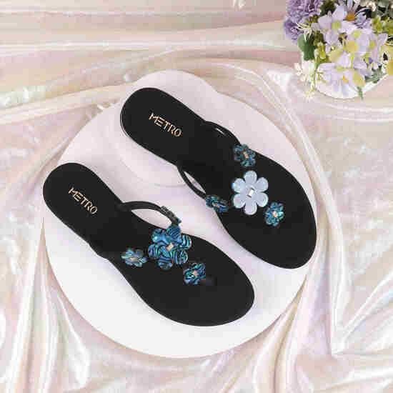 Women Black Casual Slippers