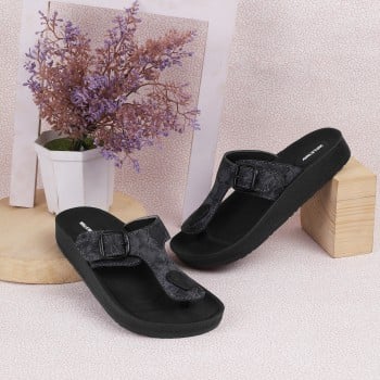 Walkway Women Black Casual Slippers(SKU: 32-828-11-36)