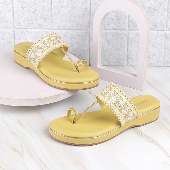 Buy Trendy Yellow Female Shoes Fashionable Footwear Collection