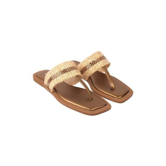 Women Gold Casual Slippers