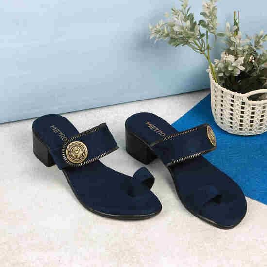 Women Blue-navy Casual Slippers