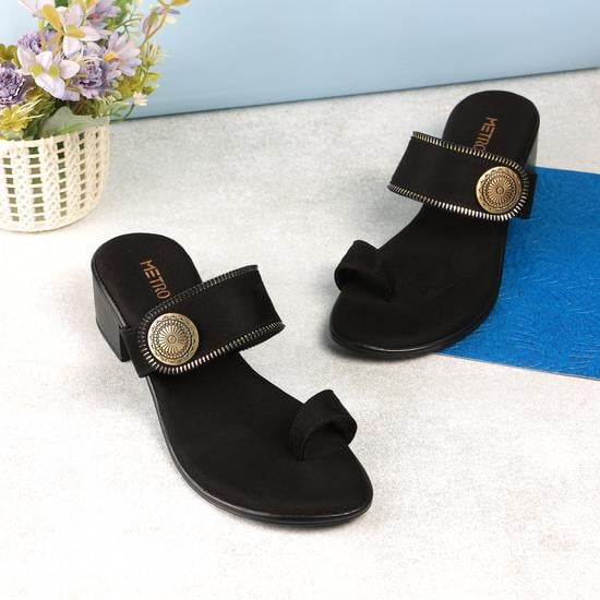 Women Black Casual Slippers