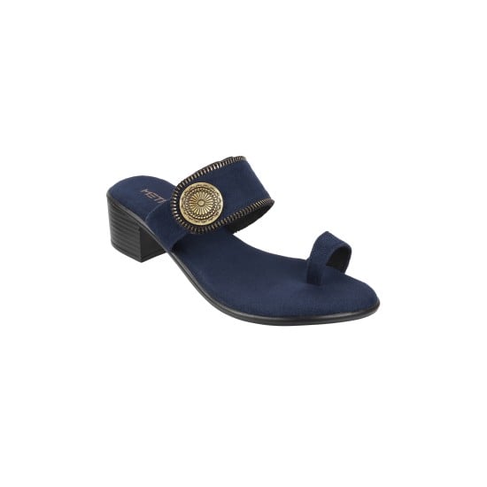 Women Blue-navy Casual Slippers