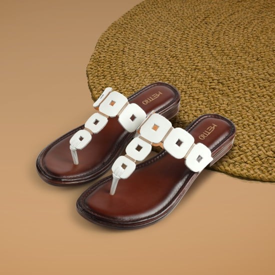 Women White Casual Slippers