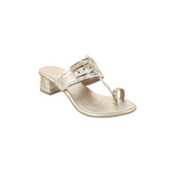Women Gold Ethnic Kolhapuris