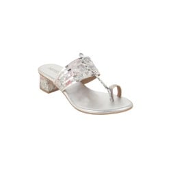 Women Silver Ethnic Kolhapuris