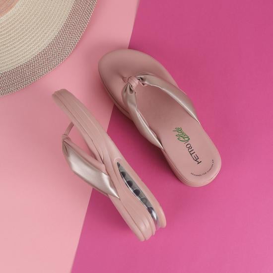 Women Peach Casual Slippers