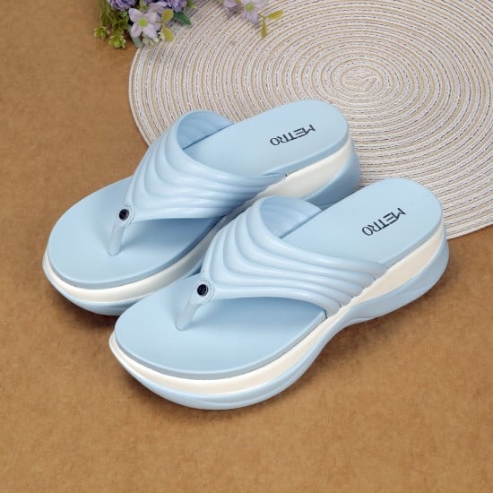 Women Blue Casual Slippers