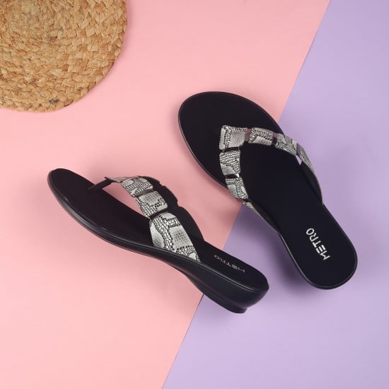 Women Black Casual Slippers